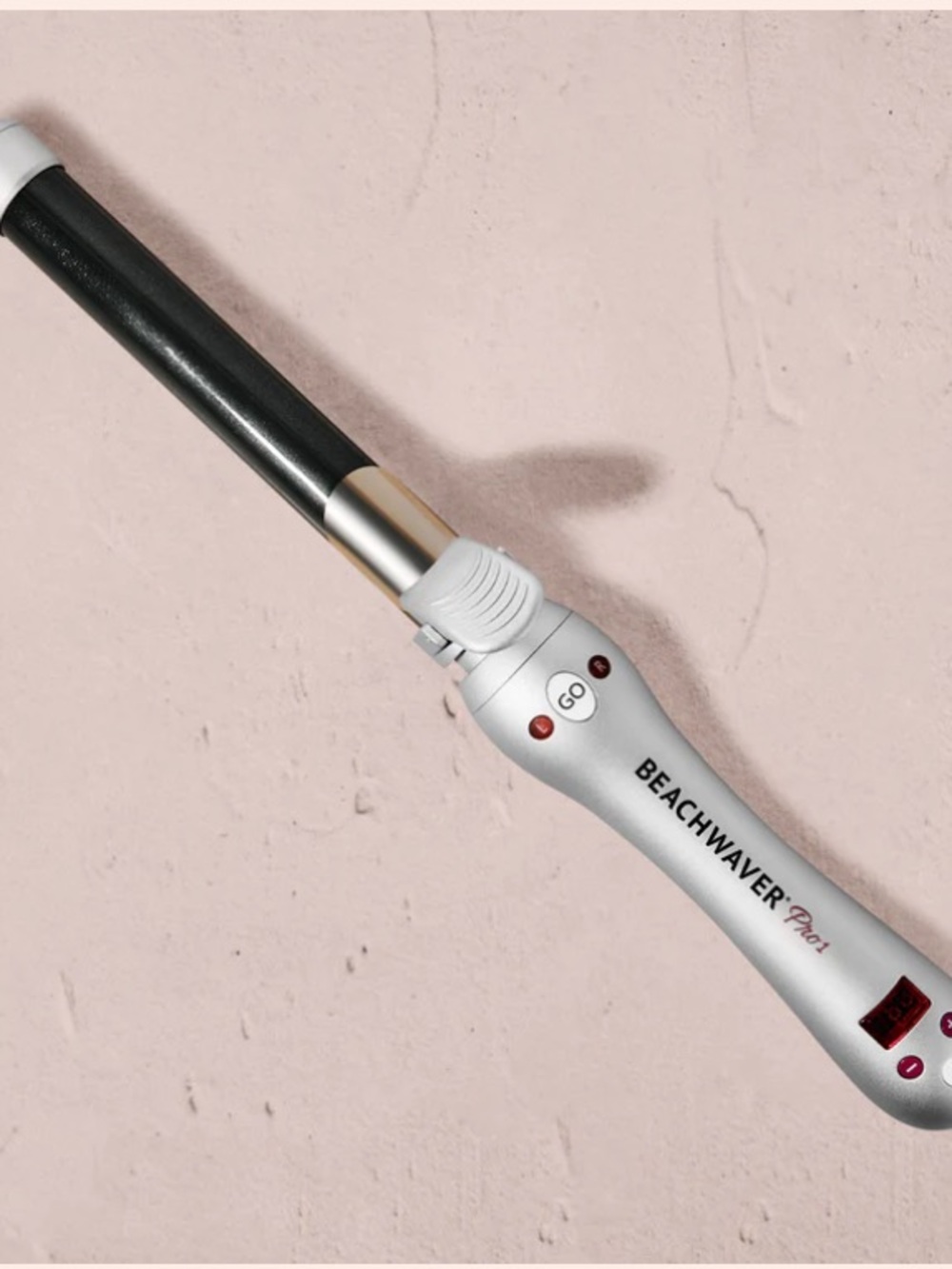 BEACHWAVER Pro Series Rotating Curling Wand Iron Silver 1.25